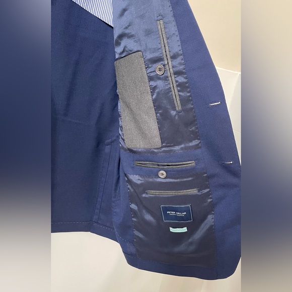 Peter Millar Crown Crafted The Excursionist Navy Flex Blazer Blazer Size 46R - Picture 9 of 15